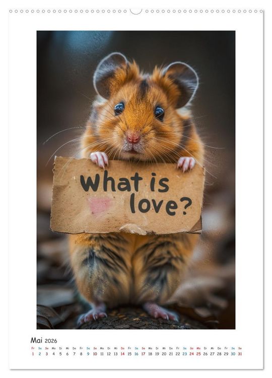 Produktbild: Lustige kleine Hamster (hochwertiger Premium Wandkalender 2026 DIN A2 hoch), Kunstdruck in Hochglanz