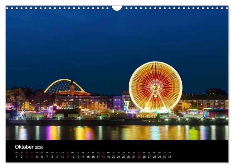 Produktbild: k&ouml;ln dunkel bunt - Die Stadt in anderem Licht! (Wandkalender 2026 DIN A3 quer), CALVENDO Monatskalender
