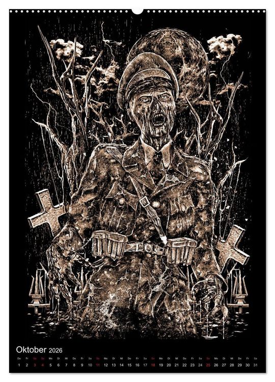 Produktbild: BLOODBOY/WAR ILLUSTRATION (hochwertiger Premium Wandkalender 2026 DIN A2 hoch), Kunstdruck in Hochglanz