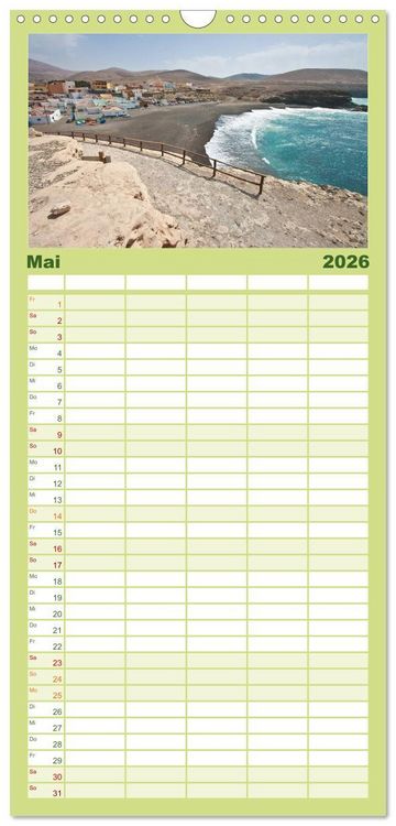 Produktbild: Familienplaner 2026 - Fuerteventura, Insel der Stille mit 5 Spalten (Wandkalender, 21 x 45 cm) CALVENDO