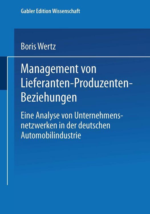 Produktbild: Management von Lieferanten-Produzenten-Beziehungen