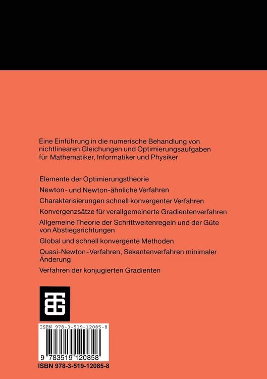 Produktbild: Methoden zur numerischen Behandlung nichtlinearer Gleichungen und Optimierungsaufgaben