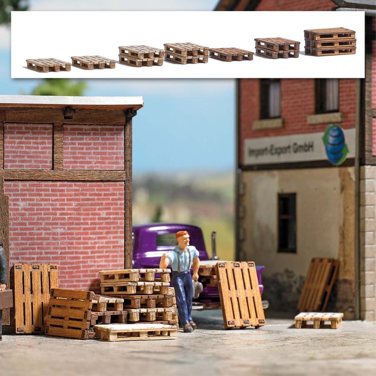 Produktbild: Busch 1810 H0 12 Paletten Bausatz