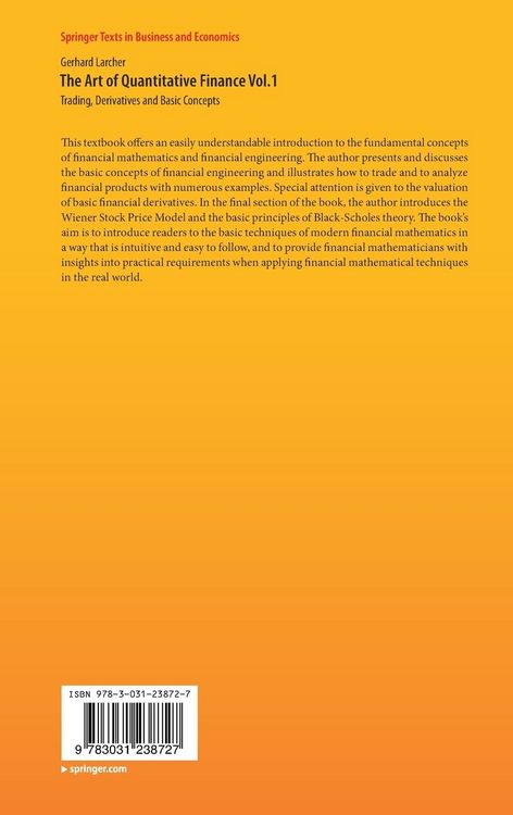 Produktbild: The Art of Quantitative Finance Vol.1