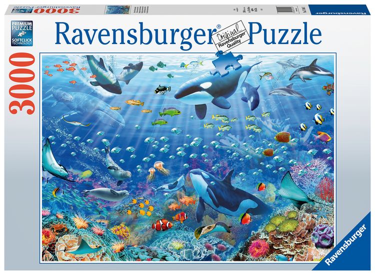 Produktbild: Erwachsenenpuzzle 3000 Teile - Bunter Unterwasserspa&szlig;