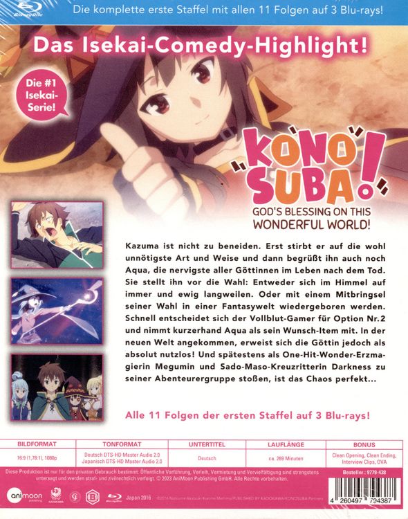Produktbild: KonoSuba Complete Edition Season 1 [3 BRs]