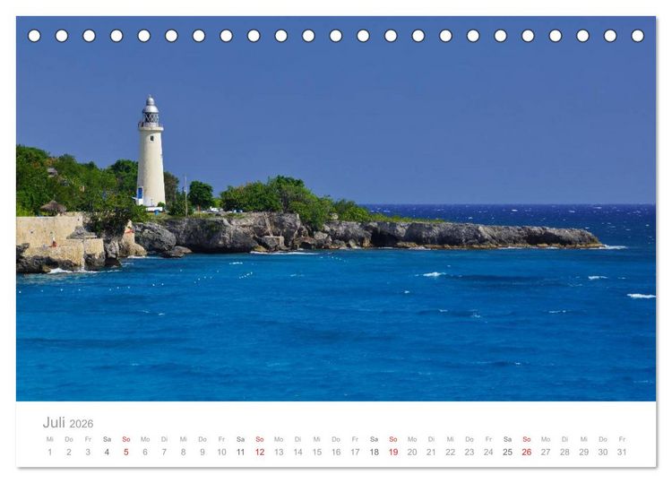 Produktbild: JAMAIKA Reggae, Rastafari und paradiesische Natur. (Tischkalender 2026 DIN A5 quer), CALVENDO Monatskalender