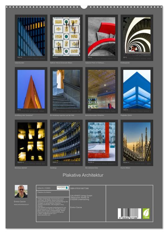 Produktbild: Plakative Architektur (hochwertiger Premium Wandkalender 2026 DIN A2 hoch), Kunstdruck in Hochglanz