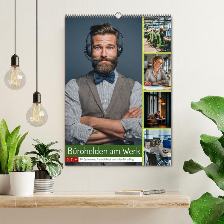 Produktbild: B&uuml;rohelden am Werk (Wandkalender 2026 DIN A2 hoch), CALVENDO Monatskalender