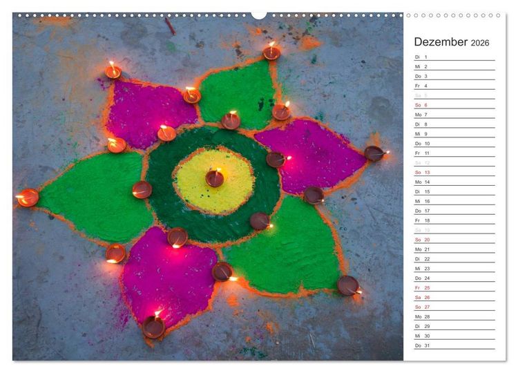 Produktbild: Farbenfrohes aus Indien (Wandkalender 2026 DIN A2 quer), CALVENDO Monatskalender