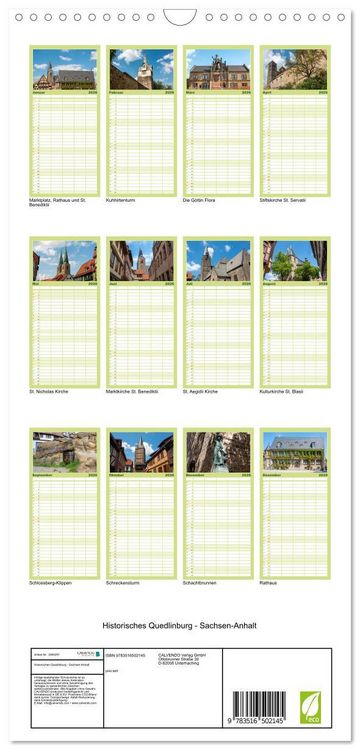 Produktbild: Familienplaner 2026 - Historisches Quedlinburg - Sachsen-Anhalt mit 5 Spalten (Wandkalender, 21 x 45 cm) CALVENDO