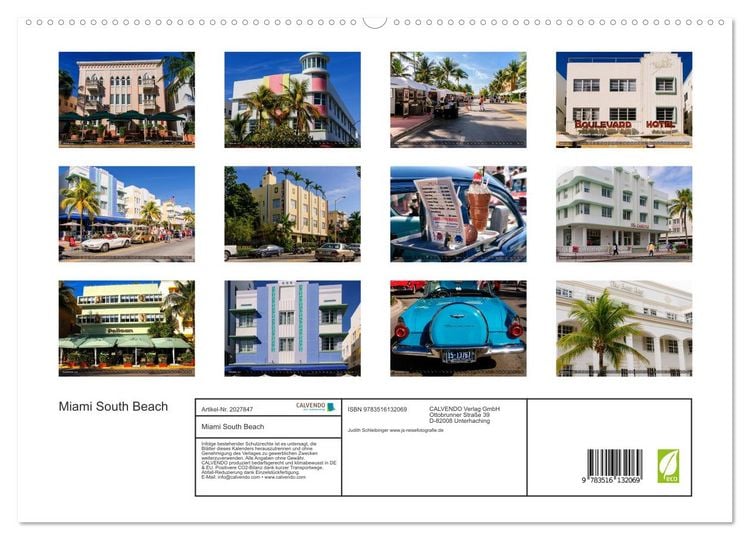 Produktbild: Miami South Beach (hochwertiger Premium Wandkalender 2026 DIN A2 quer), Kunstdruck in Hochglanz
