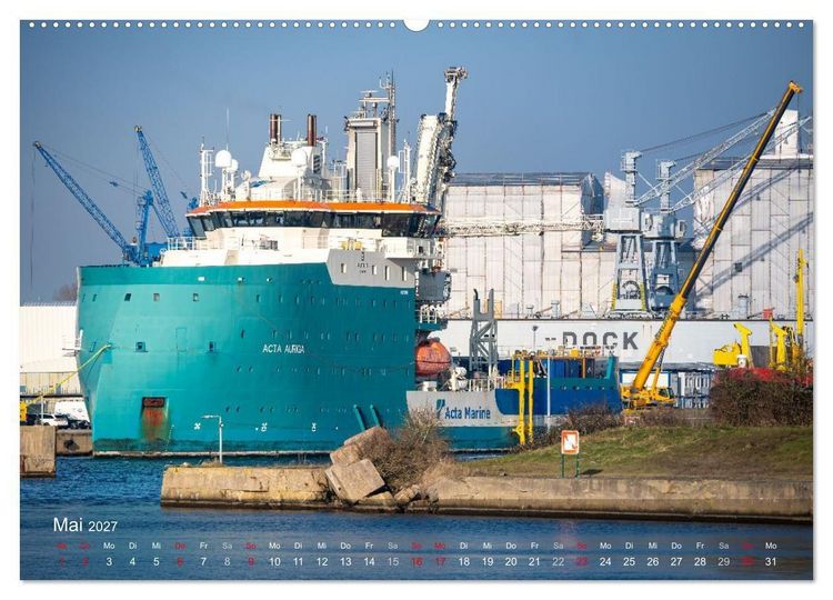 Produktbild: Schifffahrt entlang der Jade zwischen Wilhelmshaven und Hooksiel (hochwertiger Premium Wandkalender 2027 DIN A2 quer), Kunstdruck in Hochglanz