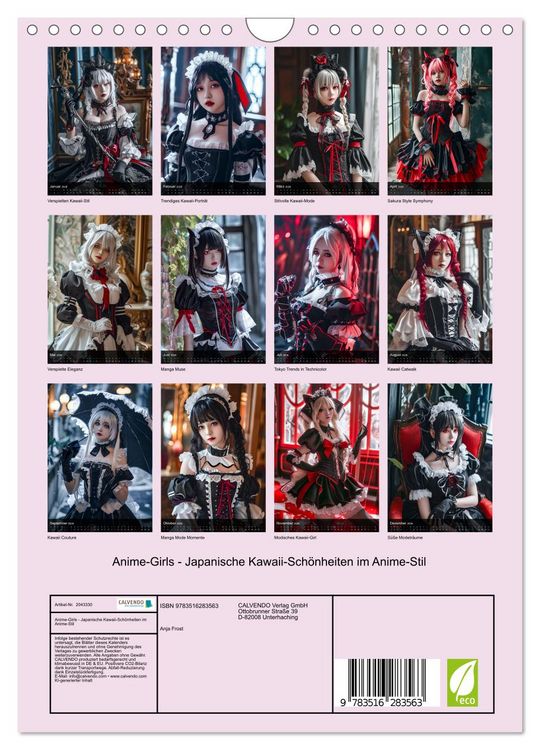 Produktbild: Anime-Girls - Japanische Kawaii-Sch&ouml;nheiten im Anime-Stil (Wandkalender 2026 DIN A4 hoch), CALVENDO Monatskalender