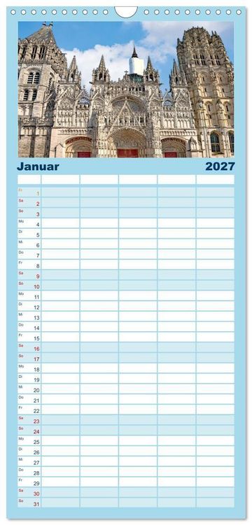 Produktbild: Familienplaner 2027 - Rouen - ein traumhaftes Reiseziel mit 5 Spalten (Wandkalender, 21 x 45 cm) CALVENDO