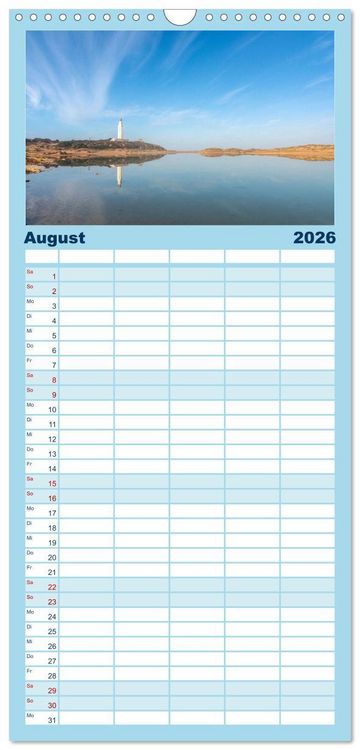 Produktbild: Familienplaner 2026 - Andalusische Atlantikk&uuml;ste mit 5 Spalten (Wandkalender, 21 x 45 cm) CALVENDO