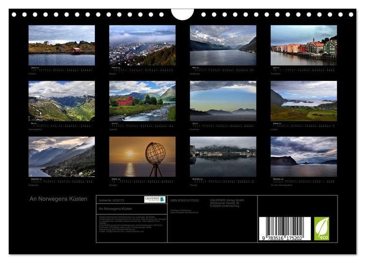 Produktbild: An Norwegens K&uuml;sten (Wandkalender 2026 DIN A4 quer), CALVENDO Monatskalender