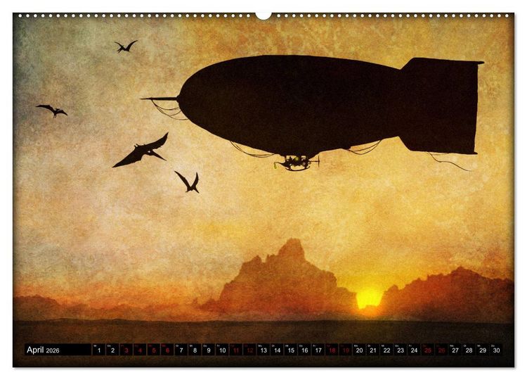 Produktbild: Luftschiffe &uuml;ber fremden Landschaften (Wandkalender 2026 DIN A2 quer), CALVENDO Monatskalender