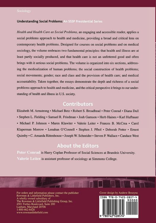Produktbild: Health and Health Care as Social Problems