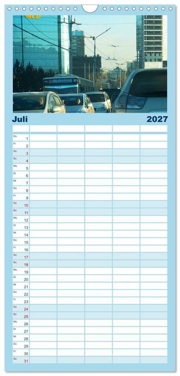 Produktbild: Familienplaner 2027 - UB, Ulan Bator, Ulaanbaatar mit 5 Spalten (Wandkalender, 21 x 45 cm) CALVENDO