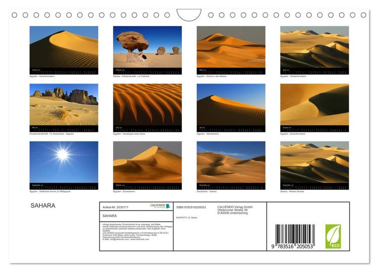 Produktbild: SAHARA (Wandkalender 2026 DIN A4 quer), CALVENDO Monatskalender