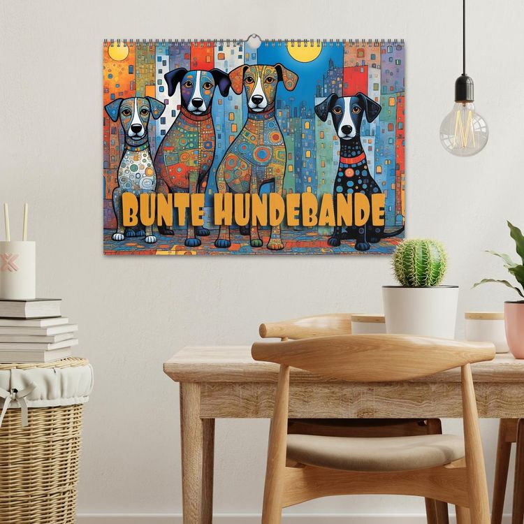 Produktbild: Bunte Hundebande (Wandkalender 2026 DIN A3 quer), CALVENDO Monatskalender