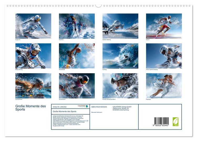 Produktbild: Gro&szlig;e Momente des Sports (hochwertiger Premium Wandkalender 2026 DIN A2 quer), Kunstdruck in Hochglanz