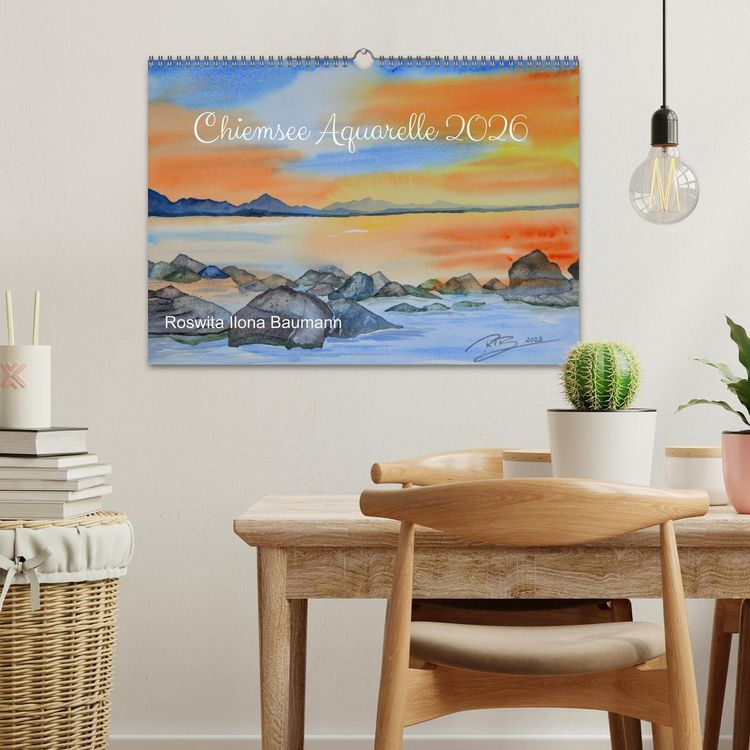 Produktbild: Chiemsee Aquarelle (Wandkalender 2026 DIN A3 quer), CALVENDO Monatskalender