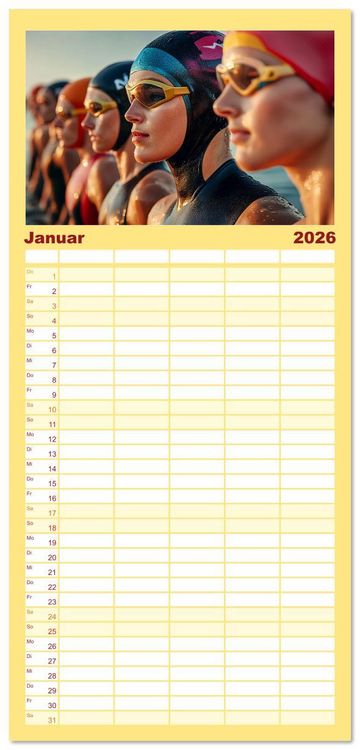Produktbild: Familienplaner 2026 - Triathlon Power mit 5 Spalten (Wandkalender, 21 x 45 cm) CALVENDO