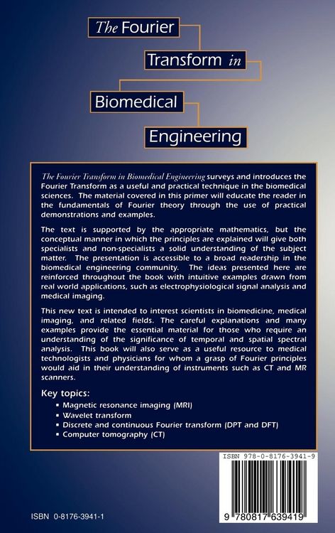 Produktbild: The Fourier Transform in Biomedical Engineering