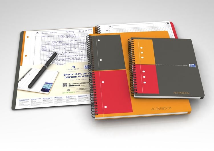 Produktbild: OXFORD International Activebook A5+, kariert 5 mm, 80 Blatt, 80 g/m&sup2;, 10fach gelocht, mit PP-Deckel und Lesezeichen-Register