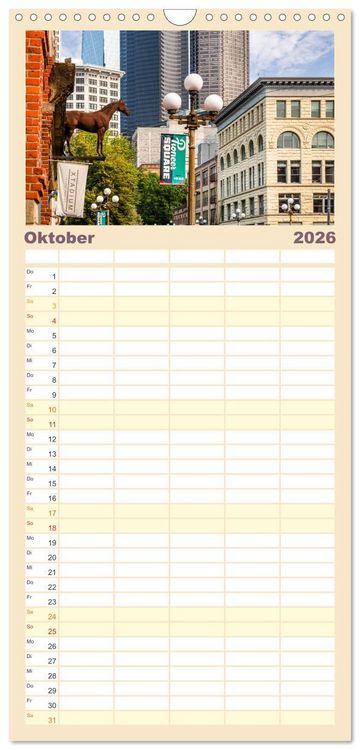 Produktbild: Familienplaner 2026 - SEATTLE Unvergessliche Tour durch die Stadt und das Umland mit 5 Spalten (Wandkalender, 21 x 45 cm) CALVENDO