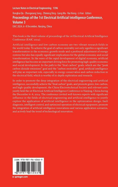 Produktbild: Proceedings of the 1st Electrical Artificial Intelligence Conference, Volume 3