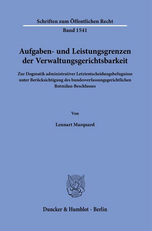Produktbild: Aufgaben- und Leistungsgrenzen der Verwaltungsgerichtsbarkeit