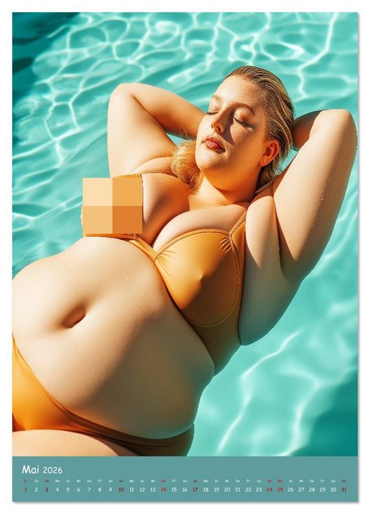 Produktbild: Curvy Pin-up Girls - Verf&uuml;hrerische Rundungen am Pool (hochwertiger Premium Wandkalender 2026 DIN A2 hoch), Kunstdruck in Hochglanz