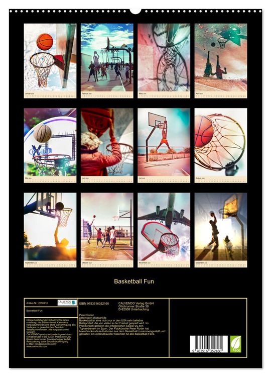 Produktbild: Basketball Fun (hochwertiger Premium Wandkalender 2026 DIN A2 hoch), Kunstdruck in Hochglanz