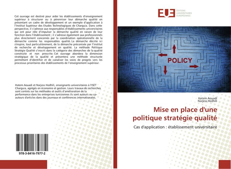 Produktbild: Mise en place d'une politique strat&eacute;gie qualit&eacute;