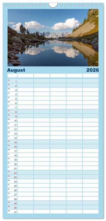 Produktbild: Familienplaner 2026 - Seen in &Ouml;sterreich mit 5 Spalten (Wandkalender, 21 x 45 cm) CALVENDO