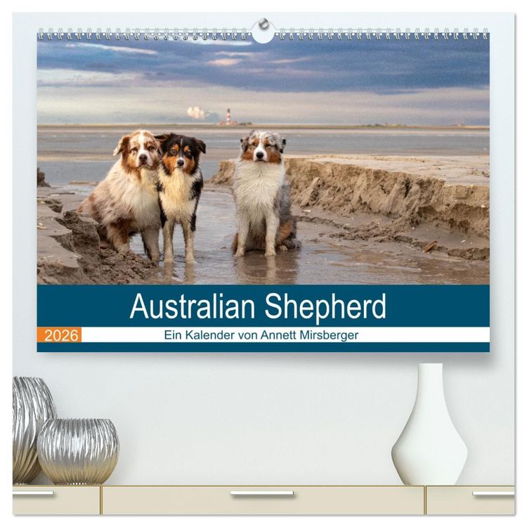 Produktbild: Australian Shepherd 2026 (hochwertiger Premium Wandkalender 2026 DIN A2 quer), Kunstdruck in Hochglanz