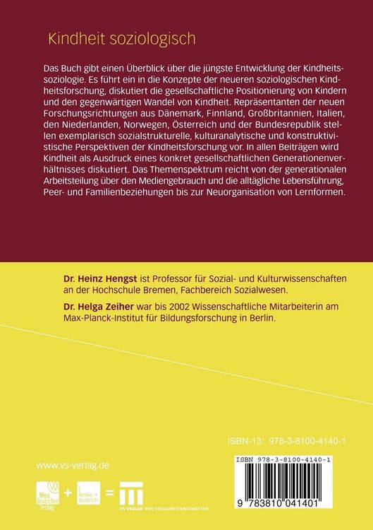 Produktbild: Kindheit soziologisch