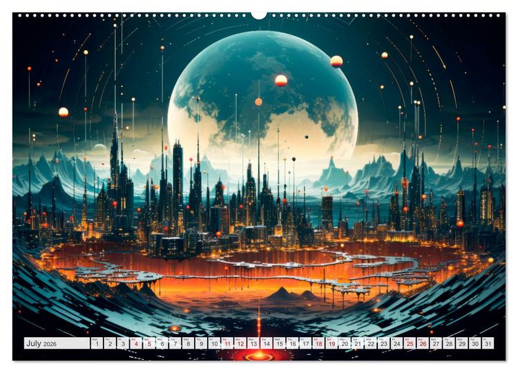 Produktbild: AI PLUS METAVERSE Algorithms and virtual reality (High Quality Premium Wall Calendar 2026 DIN A2 landscape),CALVENDO 12 Month Wall Calendar