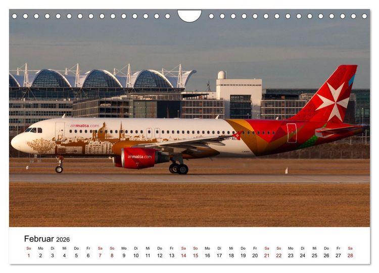 Produktbild: Flugzeuge von Airbus 2026 (Wandkalender 2026 DIN A4 quer), CALVENDO Monatskalender