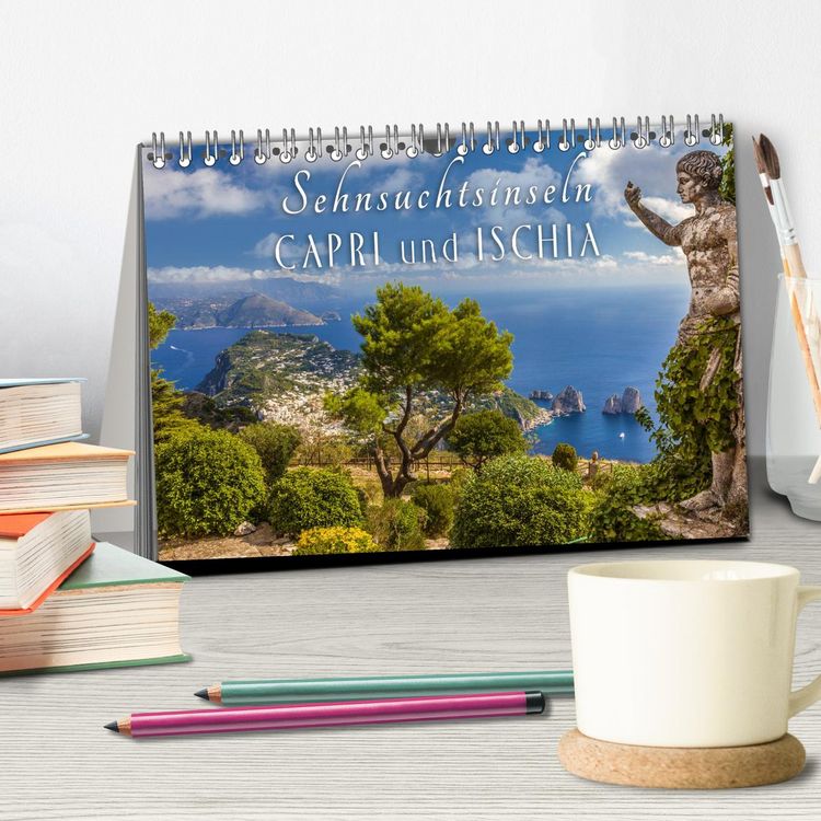 Produktbild: Sehnsuchtsinseln Capri und Ischia (Tischkalender 2026 DIN A5 quer), CALVENDO Monatskalender