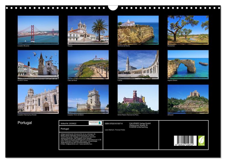 Produktbild: Portugal (Wandkalender 2026 DIN A3 quer), CALVENDO Monatskalender