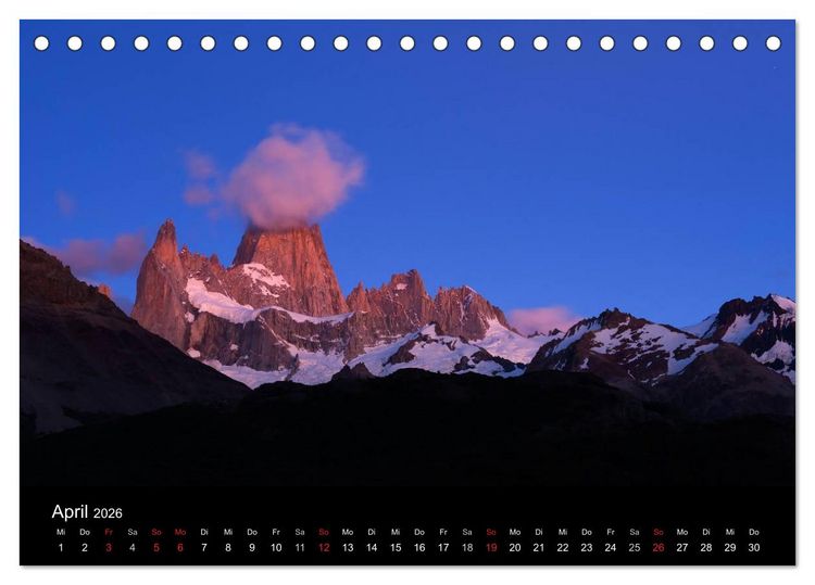 Produktbild: Patagonien 2026 Highlights von Manuela Seiler (Tischkalender 2026 DIN A5 quer), CALVENDO Monatskalender