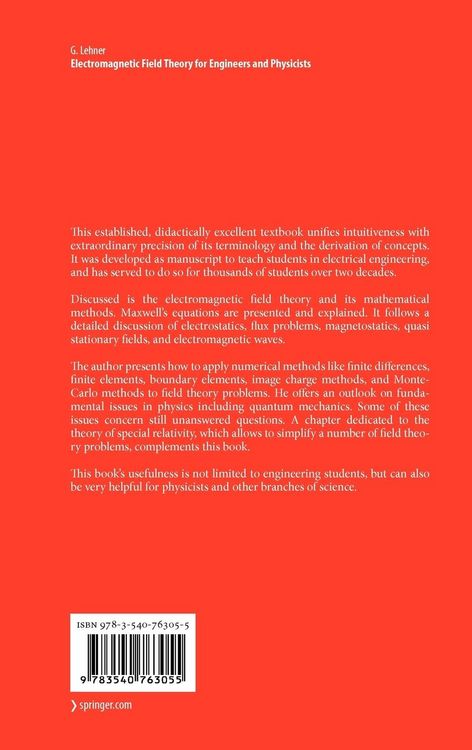 Produktbild: Electromagnetic Field Theory for Engineers and Physicists