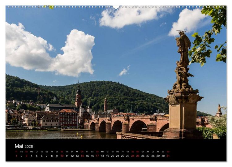 Produktbild: Heidelberger Stadtansichten (hochwertiger Premium Wandkalender 2026 DIN A2 quer), Kunstdruck in Hochglanz