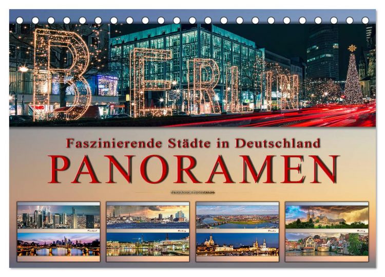 Produktbild: Faszinierende St&auml;dte in Deutschland - Panoramen (Tischkalender 2026 DIN A5 quer), CALVENDO Monatskalender