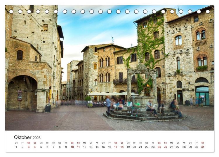 Produktbild: Motive der Toskana (Tischkalender 2026 DIN A5 quer), CALVENDO Monatskalender