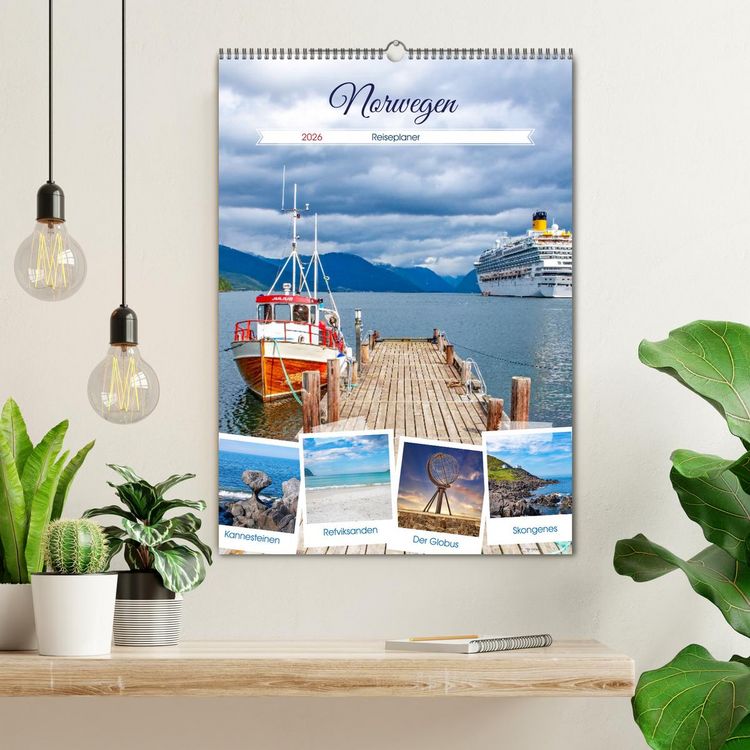 Produktbild: Norwegen - Reiseplaner (Wandkalender 2026 DIN A2 hoch), CALVENDO Monatskalender